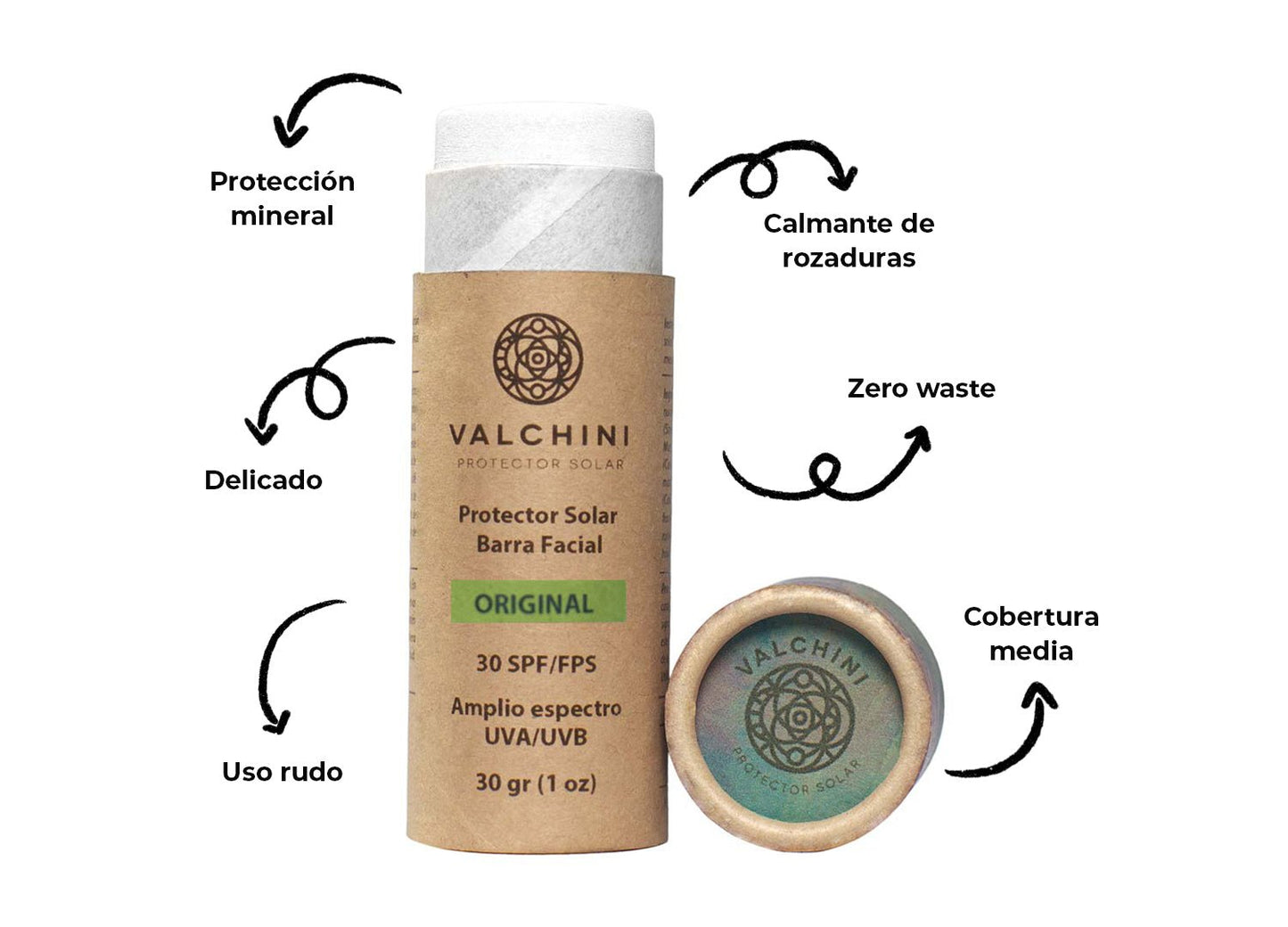 Barra Facial Original SPF 30: El más delicado - Valchini