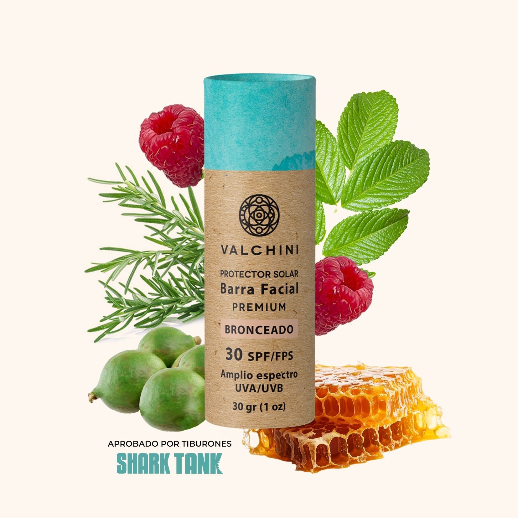 Protector Solar Barra Facial con color SPF 30 - 30gr. - Valchini
